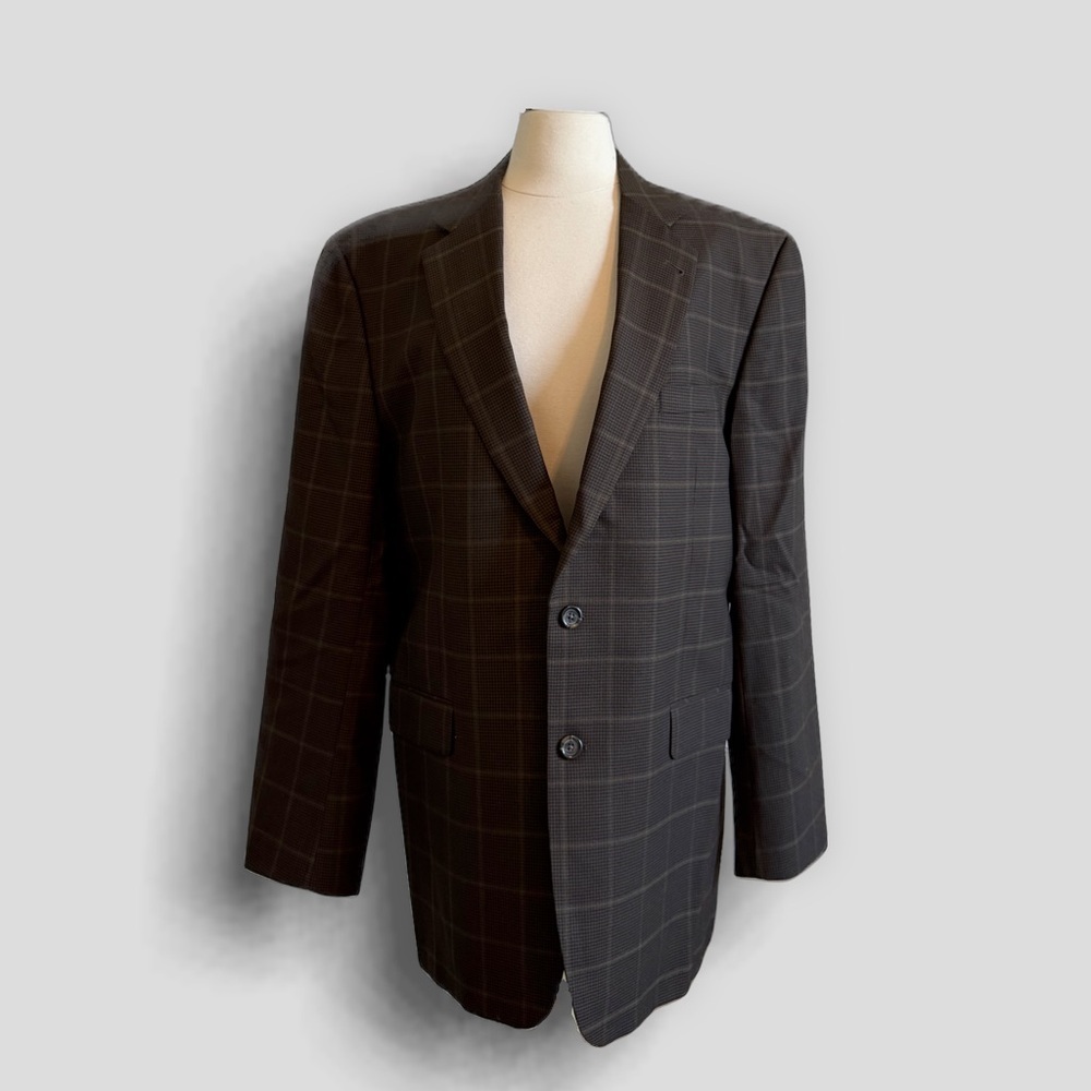 Burberry | Dark Brown Houndstooth Wool Blazer 44 Long